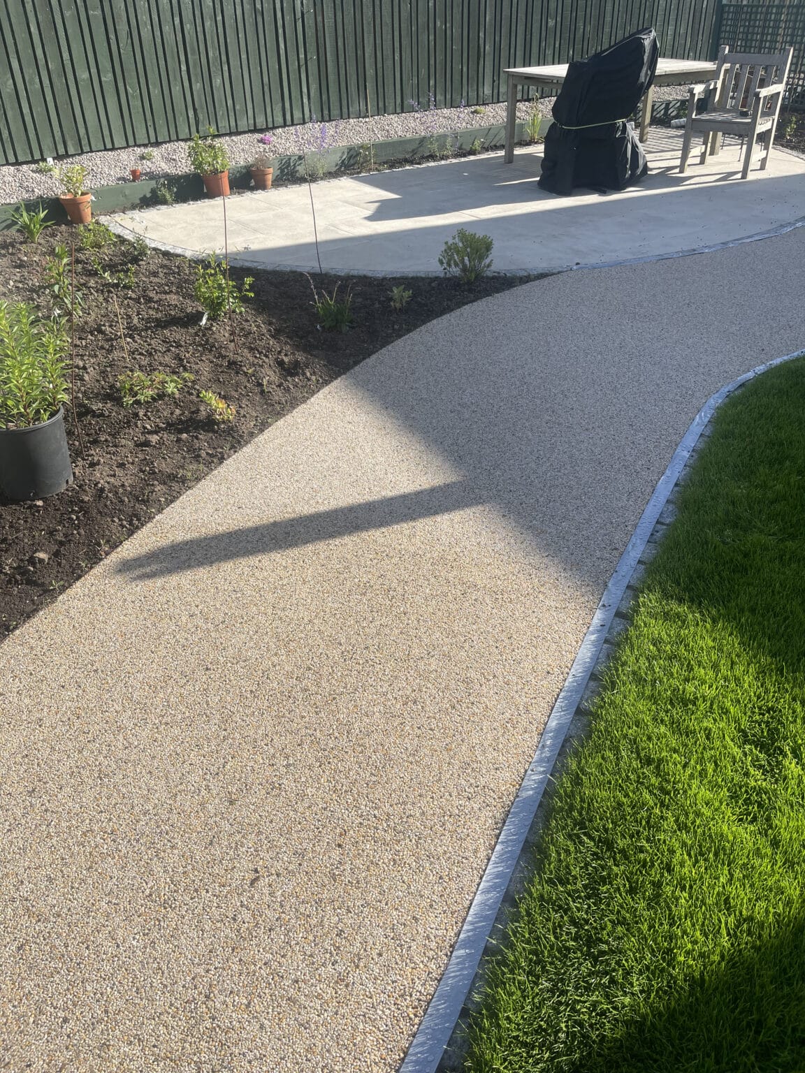 Path completed with resin