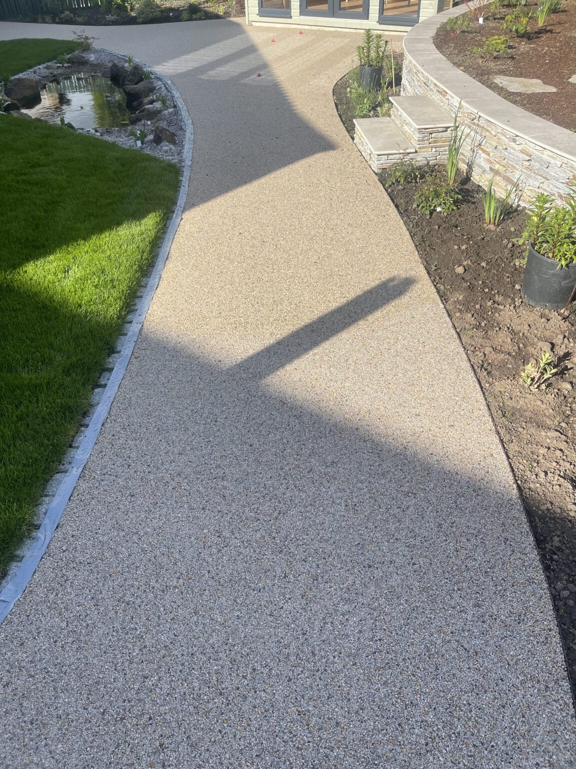 Path completed with resin