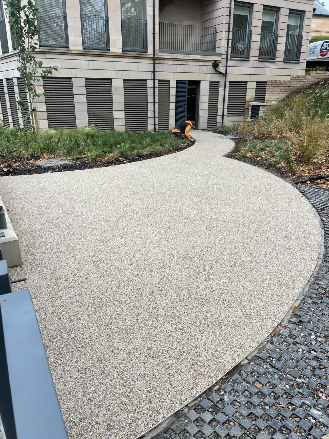 Path and driveway completed with resin