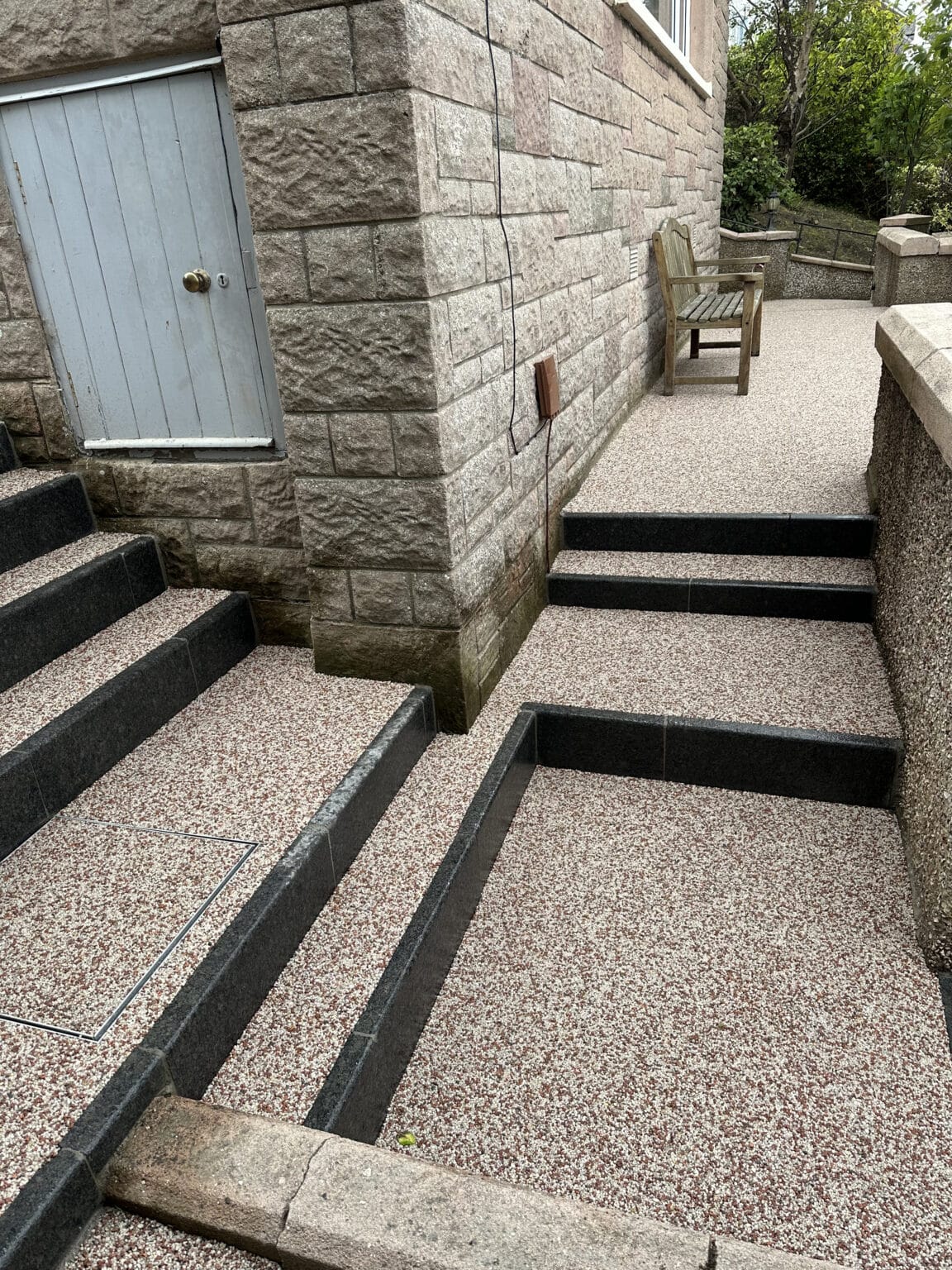 Stairs completed with resin