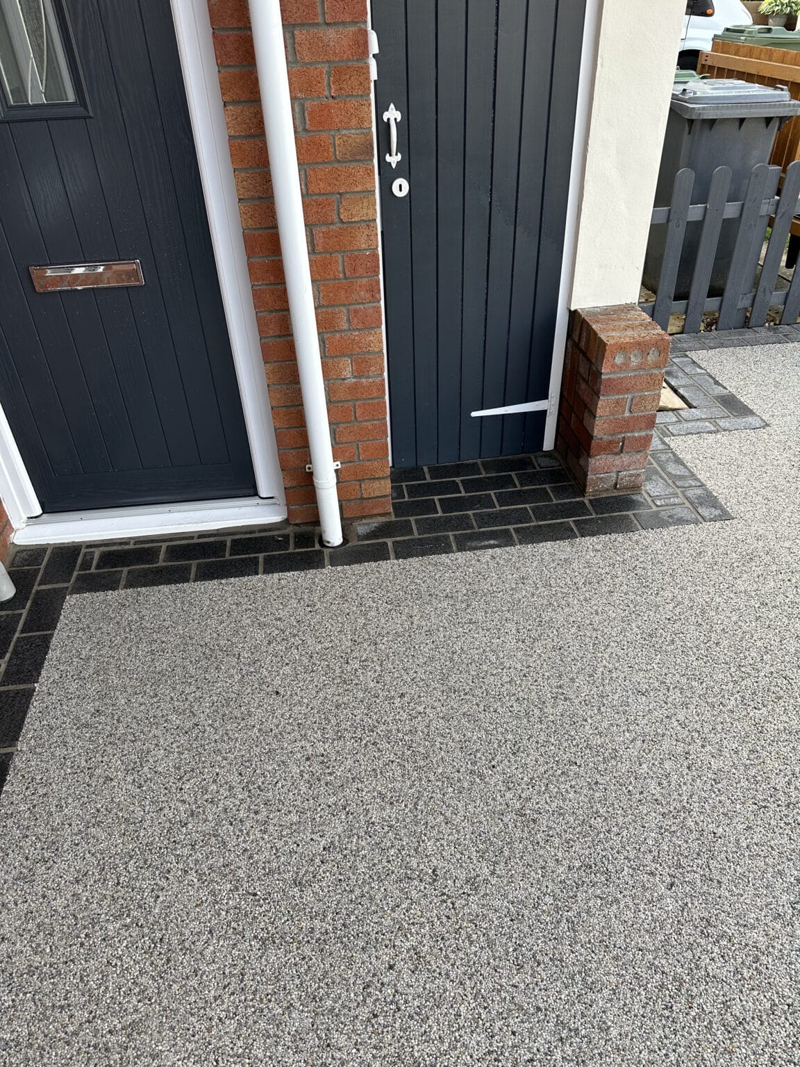 Front door area completed with resin